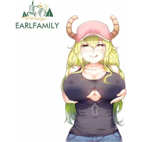 EARLFAMILY 13cm x 7cm for Luca Dragon Maid Personality Decal Trunk Refrigerator Laptop Car Stickers Waterproof Bumper Decoration