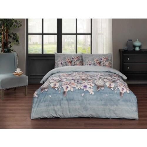 Crown Double Ranforce Duvet cover set Liza Blue