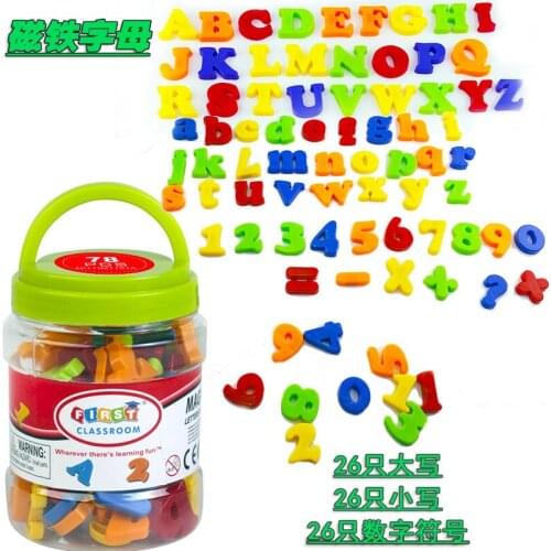 78pcs Refrigerator Magnet Stick Barrel Size Letter Siymbol Paste Baby Early Childhood Educational For 3 Years Old