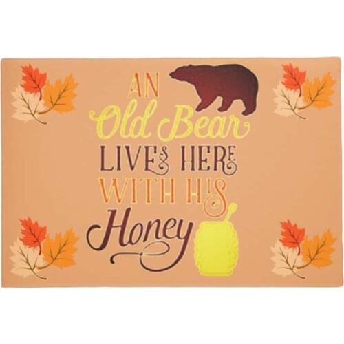An Bear Lives Here With His Honey Doormat Home Decoration Entry Non-slip Door Mat Rubber Washable Floor Home