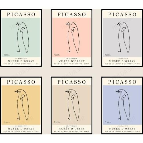 Picasso Poster Sets, Gallery Quality Art, The Penguin, Choose a Colour, Vintage Art, Minimalist Poster, Art Print, Ideal Gift