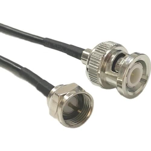 New Modem Coaxial Pigtail BNC Male plug Connector Switch F Male Plug Connector RG174 Cable 20CM Adapter
