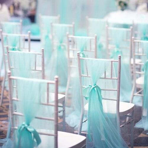 High-density Organza Wedding Chair Back Yarn Wedding Background Decoration Veil Sign-in Desk Arrangement Festive Supplies