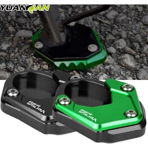 Kickstand CNC Foot Side Stand Extension Base Enlarger Plate Pad For kawasaki versys650 versys 650 2010-2019 2018 KLX250 KLX 250