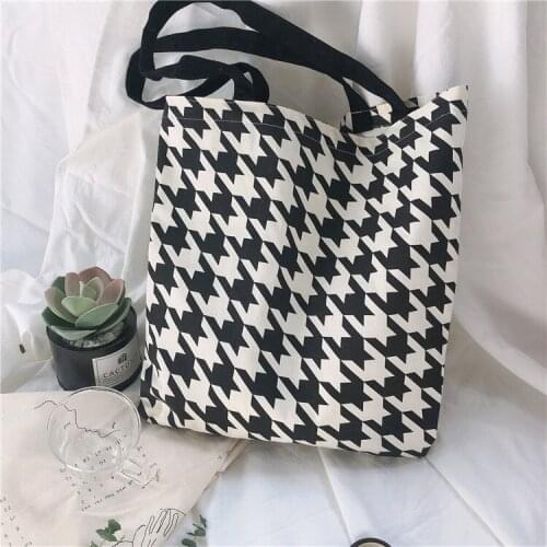 Ins Simple Abstract Geometric Shoulder Bag Student Canvas Bag Small Fresh Female Handbag Large Capacity Fashion Trend Gift