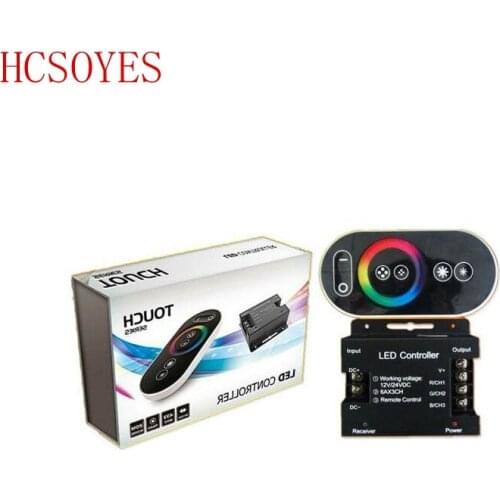 1pcs 12-24V 18A RF Remote Wireless Touch Pad Panel RGB LED Controller for 5050 3528 Light Strip