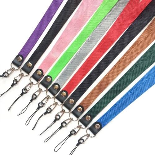 100Pcs/lot Business Lanyards Neck Strap For ID Pass Card Badge Gym Key / Mobile Phone USB Holder DIY Hang Rope Lariat Rope