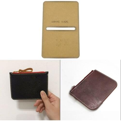 DIY Handmade Coin Purse Kraft Paper Template Leather Goods Making Layout Drawing Pattern Sewing Stencil Supplies