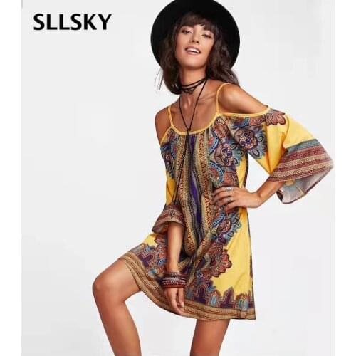 SLLSKY Flared Summer Dresses