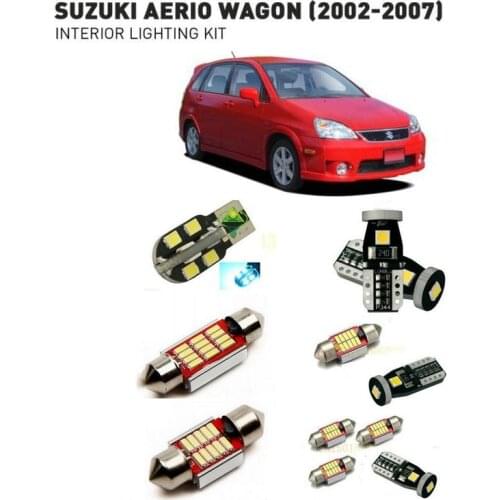 Led interior lights For Suzuki aerio wagon 2002-2007 10pc Led Lights For Cars lighting kit automotive bulbs Canbus