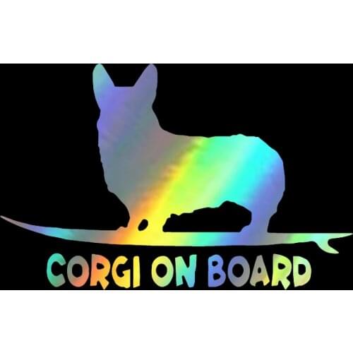 14.8X9.5CM Corgi On Board Puppy Funny Vinyl Reflective Decal Car Sticker Window Decor And Car Styling Bumper Decoration
