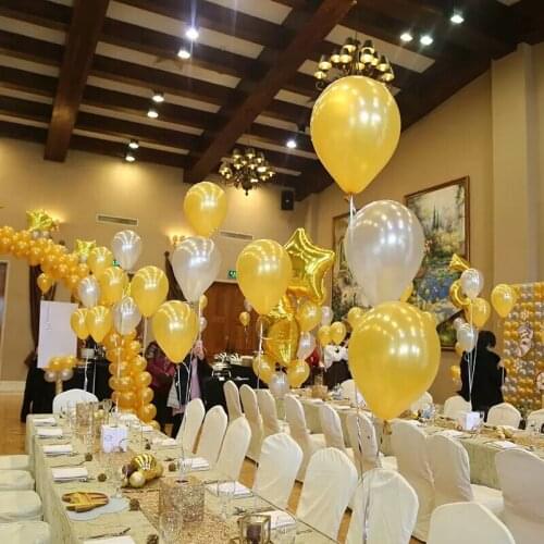 100pcs/lot 10inch 1.5g Golden pearl balloon Silver White Coffee color Classic globos Wedding Birthday Party supplies Wholesale