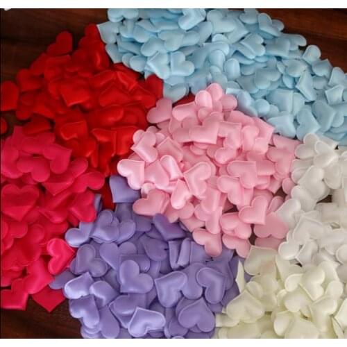 1000PCS Fabric Sponge Heart Petals Wedding Hand Throwing Flowers Party Confetti Table Decoration Birthday Home Carpet Decoration