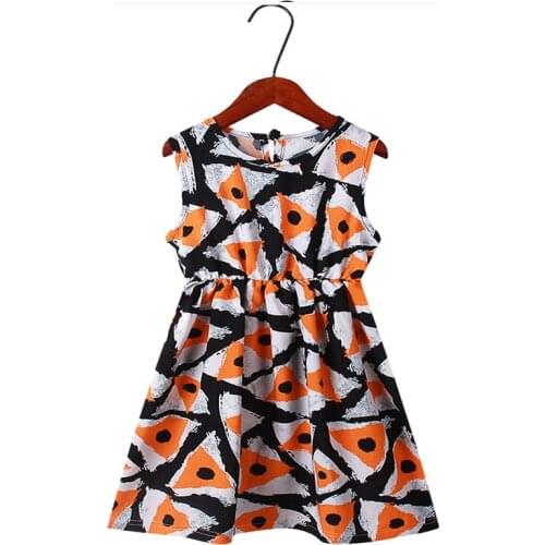 2021 Girls Dresses Summer Kids Clothes Children Sleeveless Print Princess Dress Elegant 5 6 7 8 Year Girl Dress Girls Clothes