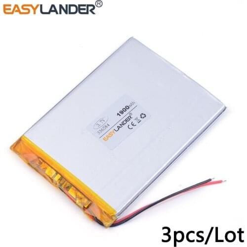 3pcs /Lot 3.7v lithium Li ion polymer rechargeable battery 336584 1900mah can be customized wholesale CE FCC ROHS