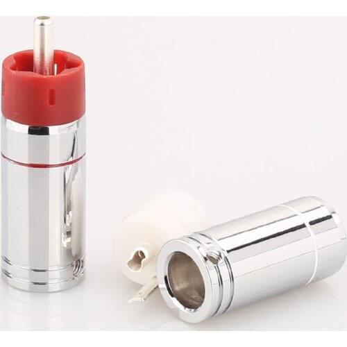 4pcs High Quality Hifi DIY 9mm Silver Plated RCA Plug Connectors Hifi audio connector