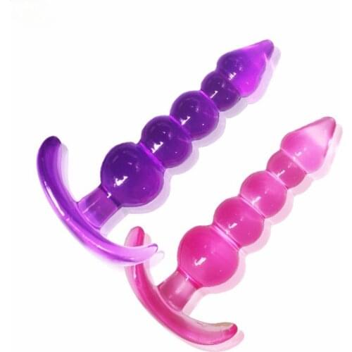 Anal Plug Beads Vaginal G-spot Butt Jelly Plug Orgasm Sex Toys Stimulate Masturbation Sex Machine Dildos Anal Plug for Adult 18
