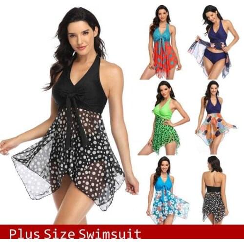 High Waist Bikini 2021 Skirt Swimwear Women Sexy Swimsuit Push Up Bikinis Tanga Swim Bathing Suit Floral Beach Dress Plus Size