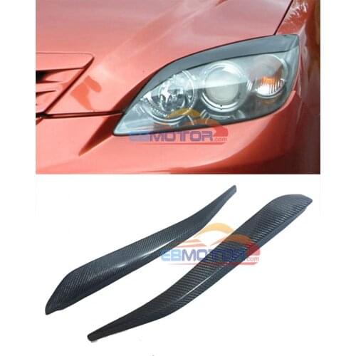 Real carbon fiber Headlight Eyelids Eyebrows Covers 1pair For Mazda 3 Axela Wagon 5Door 2004-2009 T037E