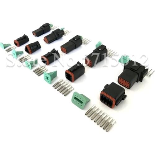 Deutsch DT Black Connector Waterproof Electrical Plug DT06/DT04 2/3/4/6/8 Hole Engine/Gearbox For Car Bus Motor Truck