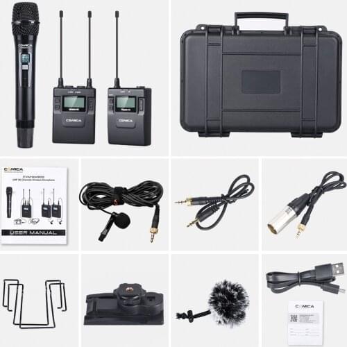 Comica CVM-WM300(B) UHF Microphone Handheld Transmitter System Interview ENG EFP