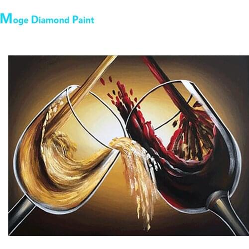 Red Wine and Champagne Glasses Diamond Painting Oil Round Full Drill Nouveaute DIY Mosaic Embroidery 5D Cross Stitch Images