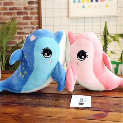 Creative Peluche Dolphin Plush Toy Marine Simulation Animal Doll Ragdoll Childrens Birthday Gift Car Decoration Stuffed Animals