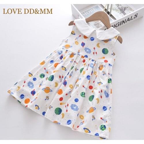 LOVE DD&MM Girls Cartoon Print Dresses Summer Kids Birthday Party Vestidos Outfits Children Clothing Baby Casual Costumes