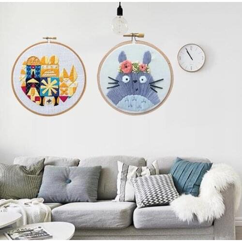 15x15cm Embroidered dragon cat European embroidery kit simple three-dimensional embroidery Ribbon kit embroidery needlework