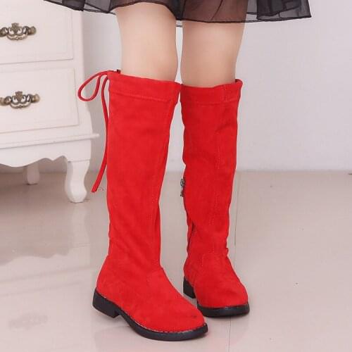 New Fashion Girls Boots Childrens Long Boots Soft Knee-High Boots Kids Princess Shoes Winter Warm Toddler Girls Botas D908