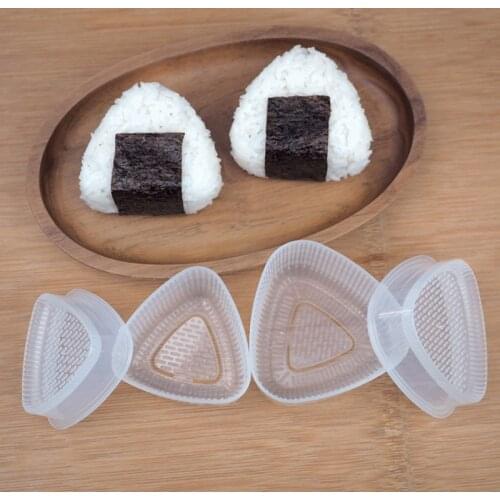 2 Pair Transparent Practical Kitchen Bento Decorating Sushi Onigiri Mold Food Press Triangular Form Rice Ball Maker Accessories