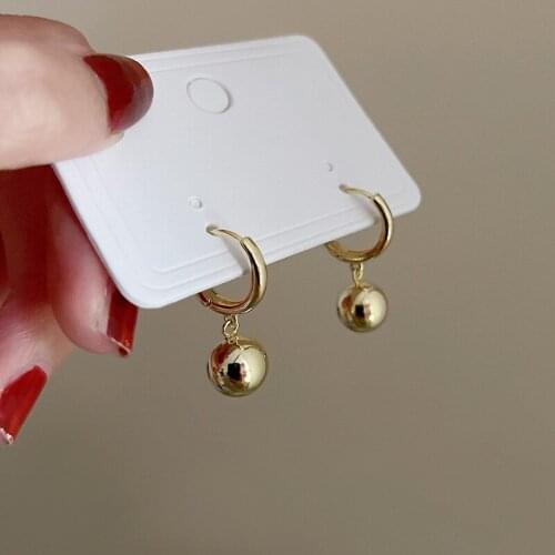 Vintage Gold Copper Hoop Earrings for Women Small Simple Round Bead Punk Earrings Party Fashion Jewelry Bijoux Oorbellen