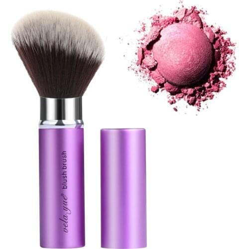 Vela.yue Retractable Kabuki Brush Angled Blush Makeup Brushes Mineral Powder Blusher Foundation Contour Travel Beauty Tool