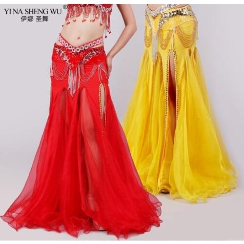 Bellydance Skirt India Bollywood Belly Dance Costume For Women Female Sexy Performance Dress Stage Clothing Long Swing Skirt New