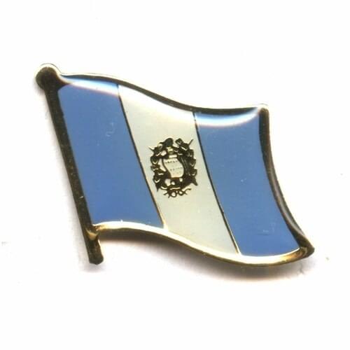 Guatemala country flag lapel pin badge+Iron plated brass+paints+epoxy+butterfly back button-Free shipping(350 pcs/lot)