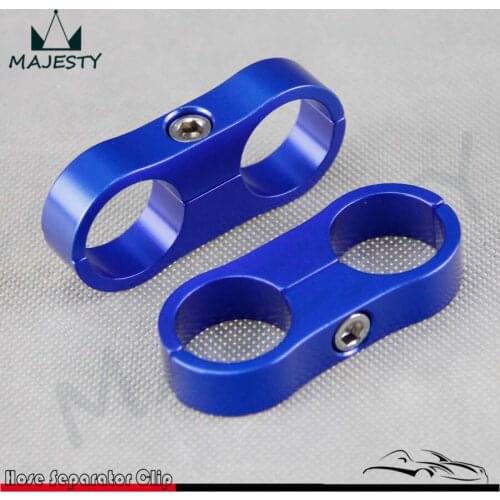 12-AN AN12 19MM Braided Hose Separator Clamp Fitting Adapter Bracket Oil line clip hood blue x 2 pcs