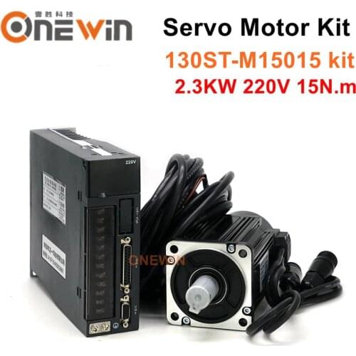 2.3KW AC servo motor kit 130ST-M15015 and A1-SVD30 driver diameter 130mm 220V 15NM 1500rpm