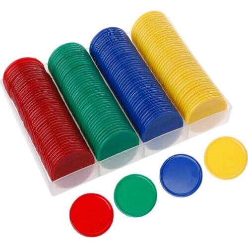 160Pcs/Set 4 Color Round Chips Counting Numbers Teaching Aids Game Party Props