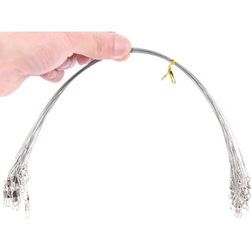 20Pcs/lot Steel Wire Leader With Fishing Accessory Silver Color Leadcore Leash 15CM 20CM 30CM Fishing Line