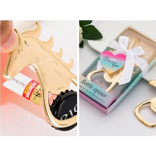 20 Pieces/lot) baby shower souvenirs Party favors of Gold Unicorn bottle Opener for bridal showers and gold Wedding gifts