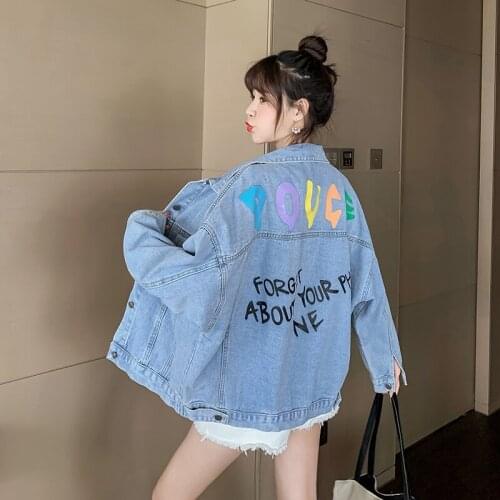 2020 Jacket Denim 2020 Fashion Real Shot Free Shipping Blue Color Jacket Women