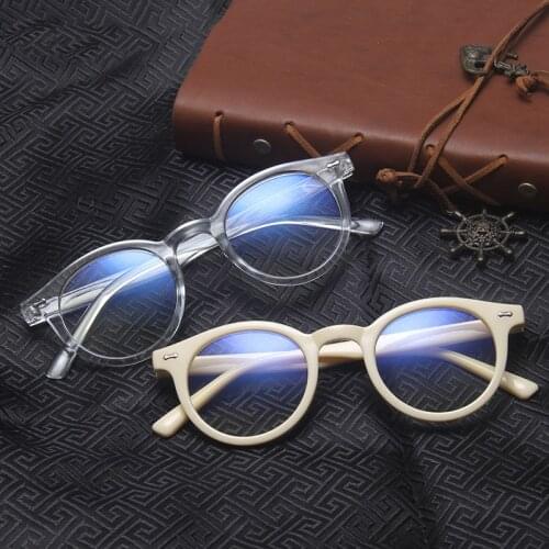 2020 New Vintage Rounds Men Anti-Blue Light Optical Myopia Eyeglasses Classic Women Ultralight Plastic Glasses Computer