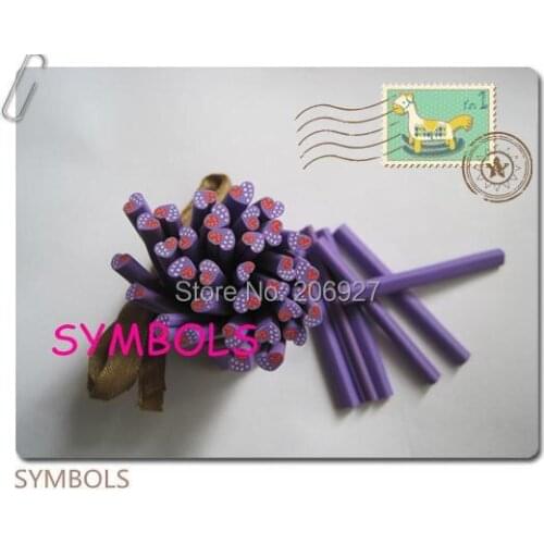 5pcs A-32 5mm Cute Purple Heart Grape Fruit Cane Fancy Nail Art Polymer Clay Cane Nail Art Decoration