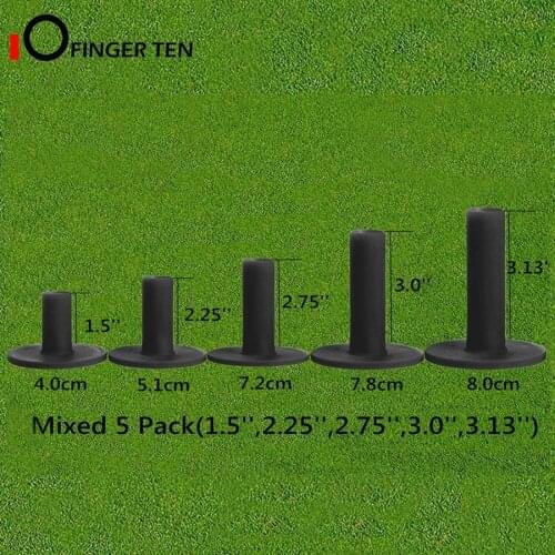 5 Pcs/set Durable Black Rubber Golf Tees 1.5" 2.25" 2.75" 3" 3.13" Mixed Height Ball Holder forDriving Ranges Mats Practice