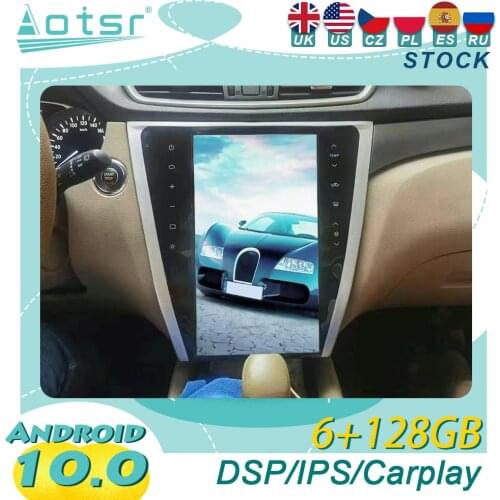 6+128GB For Nissan X-trail 2013 - 2020 Android 10 Tesla Car Radio GPS Navigation DSP Multimedia Player Carplay Stereo Head Unit