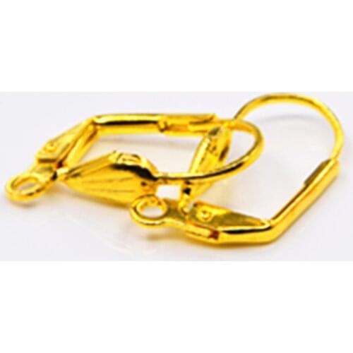 Free Je Good Quality 100X Yellow Gold Plated Flexible Hook Earrings Ear wires Woman Jewelry Lever Back Accessory Findings FJ-01