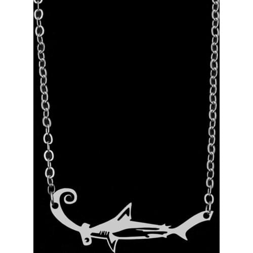 Stainless Steel Chains Necklace Silver Color Shark Pendant Necklace For Women Men Fashion Animal Jewelry Gift LGS1746