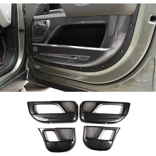 ABS Alloy for Land Rover Defender 90 110 130 20-21 Door Anti-kick Decorative Panel Carbon Fiber Pattern Car Interior Accessories