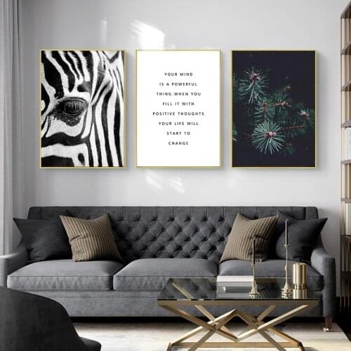 Zebra Pine Texture Inspirational Quote Wall Art Canvas Painting Nordic Posters And Prints Wall Pictures For Living Room Decor