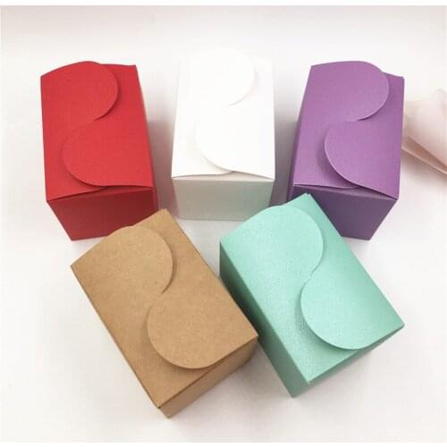 24Pcs/Lot Various Color S Shaped Kraft Paper Boxes For Wedding Decoration For Cosmetics Gifts Cardboard Container Storage Boxes